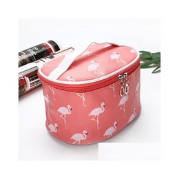 Sacs de rangement Trousse de toilette étanche Cosmétique Maquillage Organisateur Pu Pochette de voyage Make Up Round Toiletry Dh0787 Drop Delivery Home Garden H Dhelw