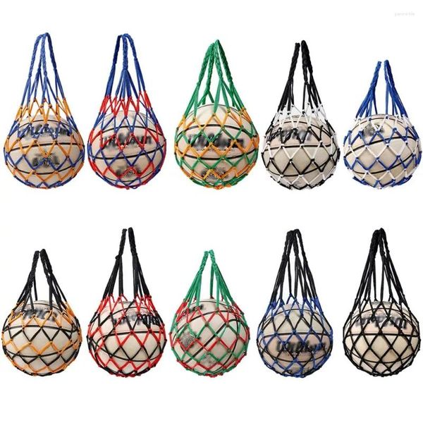 Sacs de rangement Tissage Nylon Net Sac Balle Transportant Plusieurs Couleurs Basketball Transporter des Ballons de Football en Maille