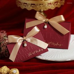 Opbergtassen bruiloft snoepbox verpakking met handgreep lint parel tas cadeau trouwen verjaardag leeg