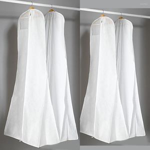 Sacs de rangement robe de mariée robe de mariée sac de vêtement anti-poussière respirant couverture placard