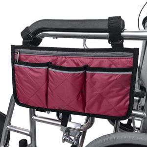 Sacs de rangement Accoudoir pour fauteuil roulant Sac latéral Poche portable Convient à la plupart des roues de marche et à l'organisation d'équipements mobiles