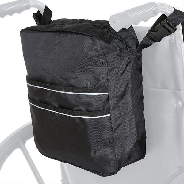 Sacs de rangement Poche arrière pour fauteuil roulant Cadre de déambulateur de grande capacité Sac à dos portable Support de mobilité réglable Accessoire de sac