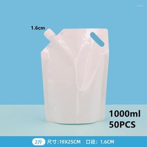 Sacs de rangement blanc grand sac de buse d'aspiration soupe boisson à emporter paquet jus bière lait café liquide poignée 500 ml grande couverture de boisson