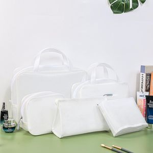Bolsas de almacenamiento, bolsa de lavado de malla Eva blanca, impermeable, para viaje, baño, combinación de cosméticos, organización de armario