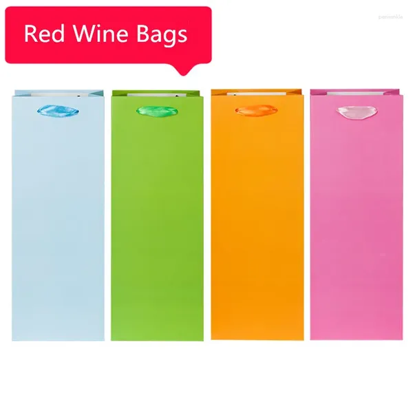 Bolsas de almacenamiento Bottle Bottle Bag Bag Color sólido Manija de cinta de regalo Mano