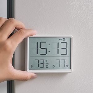 Opbergzakken met beugel Elektronische klok Eenvoudige digitale klokken Wandmontage LCD Disply Multifunctioneel temperatuur- en vochtigheidsalarm