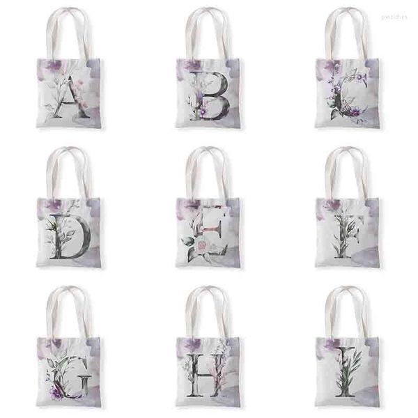 Bolsas de almacenamiento, bolso de compras de lona para mujer, flores, libros de letras, bolso de mano ecológico para mujer, bolso de mano reutilizable, comprador de comestibles