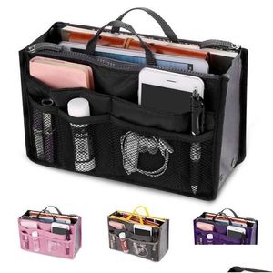 Storage Bags Women Foldable Organizer Handbag Travel Bag Large Capacity Insert Liner Purse Organiser Pouch Lady Space Savingstorage Dhlnc