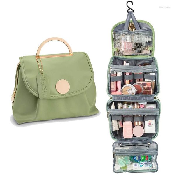 Bolsas de almacenamiento Organizador de maquillaje para niñas Bolso de cosméticos impermeables con cremallera con cremallera