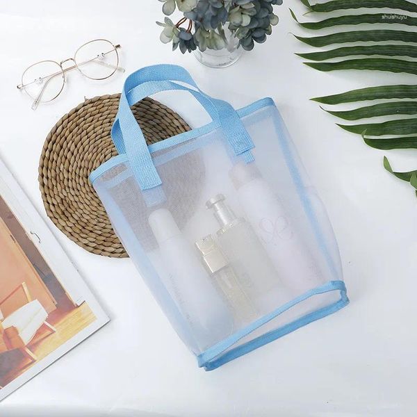 Sacs de rangement pour femmes, sac de courses en maille transparent, petit sac à main à bandoulière réutilisable, épicerie Portable de voyage