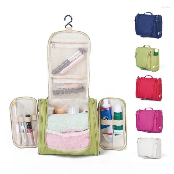 Bolsas de almacenamiento Bolsa de cosméticos para mujer Kit de aseo impermeable para viajes Organizador de maquillaje multicolor Bolsa de lavado Pequeñas herramientas de maquillaje grandes