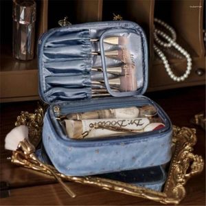 Sacs de rangement Sac de cosmétique de voyage de voyage avec articles de toilette 2 en 1 sac à main vintage de grande capacité pour lavage pour