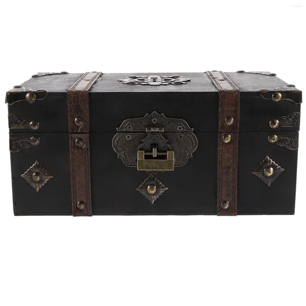 Bolsas de almacenamiento Cajas de joyería de madera Caja de madera Organizador de artículos diversos Baratija Cofre del tesoro Contenedor decorativo Pulseras