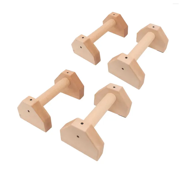 Sacs de rangement Barres de barre de poussée en bois Équipement de callisthénie Poignée antidérapante Forte capacité portante avec coussinets en silicone pour l'extérieur