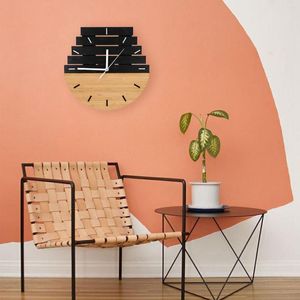 Sacs de rangement horloge murale en bois Design moderne vintage rustique shabby calme artistique montre la maison décoration b