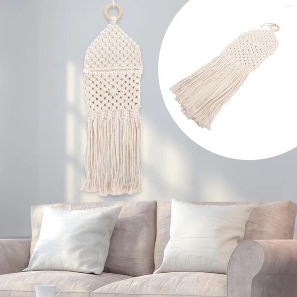 Sacs de rangement Tissé Net Sac Porte-plante Accueil Accents Décor Ménage Macramé Cintre Coton Rustique Fleur Suspendue Mur Ornement Pots Plantes