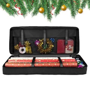 Sacs de rangement, conteneurs en papier d'emballage, boîte d'emballage cadeau étanche à fermeture éclair, pochette de rangement en tissu Oxford 600D pour noël