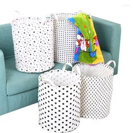 Bolsas de almacenamiento XUNZHE 40 34 cm Cubo de lavandería plegable grande Ropa sucia Cesta de lino de algodón Juguete