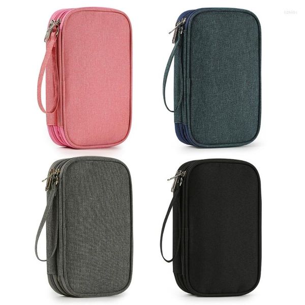 Bolsas de almacenamiento Y1QB Bolsa de cable de datos impermeable Organizador de auriculares multifuncional de viaje