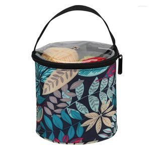 Sacs de rangement organisateur de fil panier de cuisine avec poignée Portable sac à tricoter pliable jonc de mer paille suspendu tissé