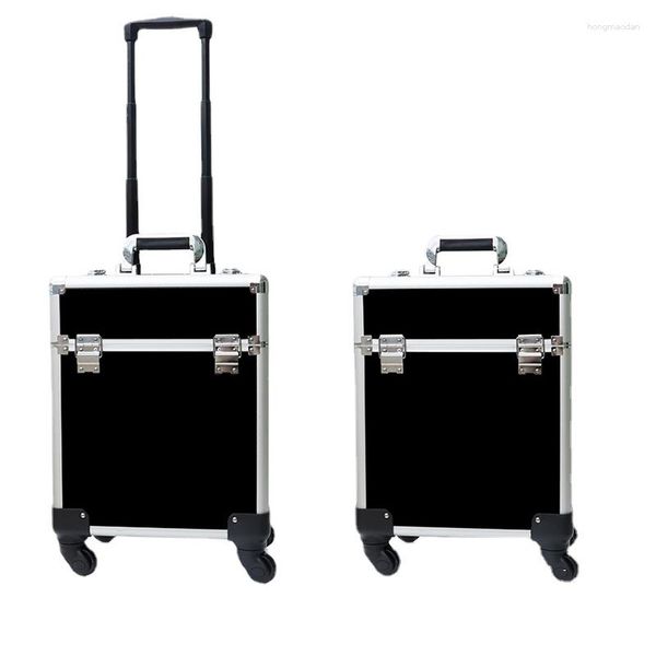 Sacs de rangement Yy Cosmetic Case Professional Makeup Fixing Artiste de grande capacité Trolley avec verrouillage de mot de passe