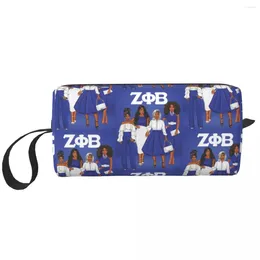 Sacs de rangement Zeta Phi Beta Sorority Makeup Sac pour femmes Travel Cosmetic Organizer Fashion ZOB Tobé monture