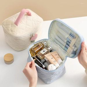 Sacs de rangement Zipper Grand sac cosmétique de couleur unie maquillage de fourrure mignon pour les femmes voyage maquillage toilette pochette de lavage stylo en peluche