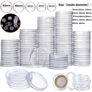 Storage Baskets 10 25 50 pieces batch transparent plastic coin holder collection box storage capsule protection container