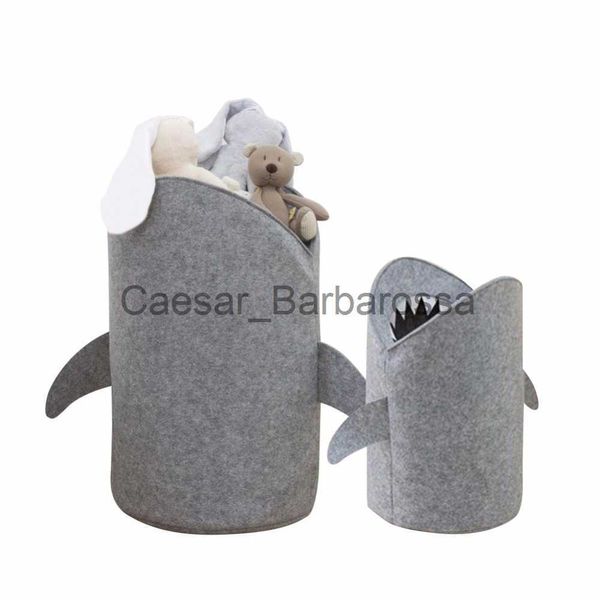 Cestas de almacenamiento 1PC Cute Shark Shaped Kids Toy Storage Basket Multifuncional Premium Felt Home Laundry para juguetes y ropa de bebé x0715 x0715