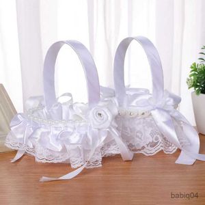 Paniers de rangement 1pc Flower Girl Basker Simulation Petals Party Party Decor Gift Placement Pétales de fleurs et bonbons pour les fournitures de mariage élégantes