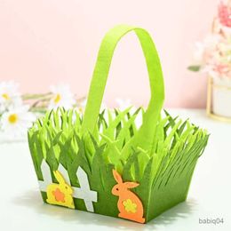 Opbergmanden 1 stuks Happy Easter Basket Non-woven Egg Basket Easter Tote Bag Bunny Easter Party DIY Decor Happy Easter Day Decor