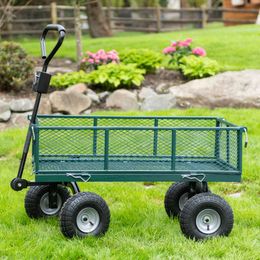 Opbergmanden 700lb Capaciteit Towable Mesh Garden Utility Cart Portable Shopping 230613