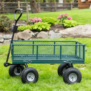 Opbergmanden 700lb Capaciteit Towable Mesh Garden Utility Cart Portable Shopping 230613