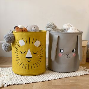 Storage Baskets Baby Laundry Cute Dinosaur Foldable Toy Bucket Picnic Dirty Clothes Box Canvas Organizer Cartoon Animal 230510