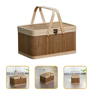 Paniers De Rangement Panier Pique-Nique En Osier De Stockage Paniers Tissés Flowerserving Fruit Saule Naturel De Poche Snack Bonbons Rotin Blanc Seagrass Pâques 230310