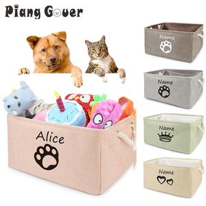 Cestas de almacenamiento Juguetes de cesta PAW PET PETA Caja de almacenamiento de juguete Pet para ropa Producto de gato personalizado con nombre Dog 220912