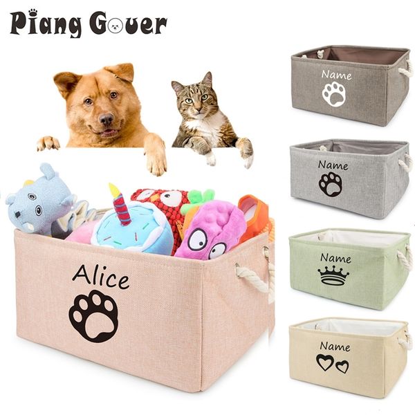 Paniers de rangement panier jouets patte de chien personnalisé boîte de rangement de jouets pour animaux de compagnie pour vêtements produit de chat personnalisé avec nom chien 220912