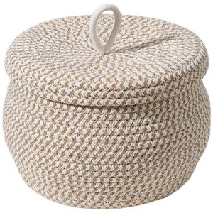 Opslagmanden BasketStorage geweven manden deksel touw blik katoenen dekselsdecoratieve bloemen bin speelgoed afval rattan plantenbak wassen potdozen afval 230310