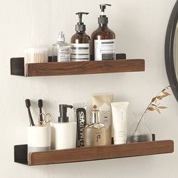 Opbergmanden Badkamer Plank Organizer Douche Rack Massief Houten Hoekplanken Wandmontage Wc Shampoo Houder Keuken 230705