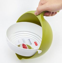 Paniers de rangement Double Drain Panier de vidange Bol Rice Lavage Cuisine Évier passoire Nouilles légumes Gadget Fruit Colander Coladores de 2486563