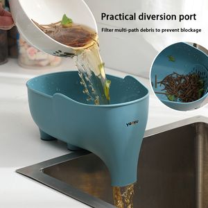 Storage Baskets Elephant Drain Basket Multipurpose Kitchen Household Fruit and Vegetable Plastic 230609