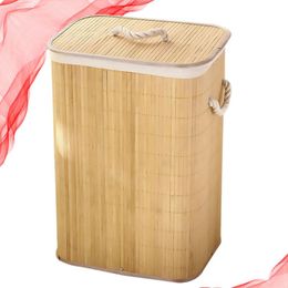 Cestas de almacenamiento Cesta de ropa plegable Lavandería doméstica Cubo sucio Organizador de contenedores de bambú para el hogar