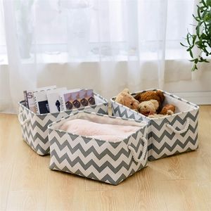 Opslagmanden vouwen canvas stoffen doos voor kinderen speelgoed organizer kwekerij wasserette mand huiskast zonsonderhoudingen tas met handgrepen 221028