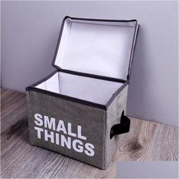 Paniers De Rangement Boîte À Vêtements Pliante Portable Pliable Lettre Imprimer Coton Lin Sac Jouet Snack Panier Grand Dh08012 Drop Delivery Hom Dhl0O