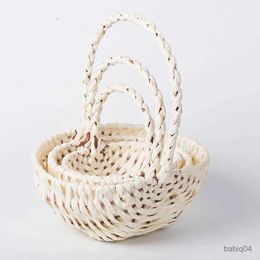 Lychee Life – sac de rangement tissé à la main, corde en papier blanc, rotin artificiel, panier Portable, accessoires de photographie de pique-nique