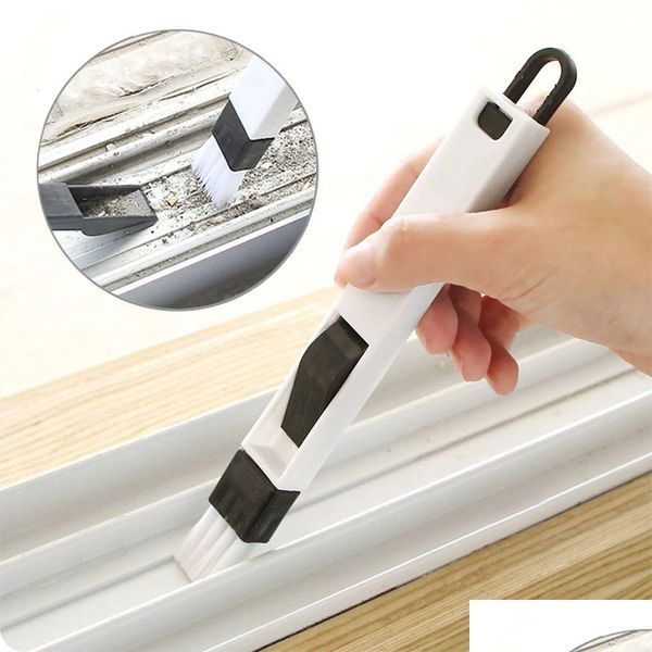 Cestas de almacenamiento Mtifunción Ventana Ranura Limpieza Cepillo Limpiador de teclado Gadgets para el hogar Herramientas Suministro de cocina Accesorios Drop Deli Ot2ly