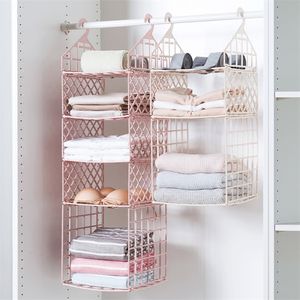 Paniers de rangement Multi-couche Chambre Garde-robe Organisateur Sous-vêtements Soutien-gorge Vêtements Pantalon Cravate Rack de rangement Placard Placard Panier suspendu Crochets Étagère 220912