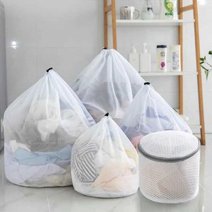 Paniers de rangement Sac à laver net DrawString Mesh Underwear Laundry Panier de lavage Bags Organisateur de grande capacité Sac à linge sale