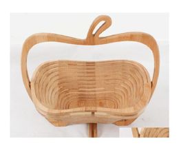 Paniers de rangement panier de légumes en bois avec poignée forme de pomme Fruit pliable Eco amical fashion top qualité 16ad b drop d1162885