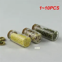 Botellas de almacenamiento 1-10pcs 2.5 ml a 60 ml Tubo de ensayo de vidrio de laboratorio de fondo plano con tapones de corcho sellado tanque